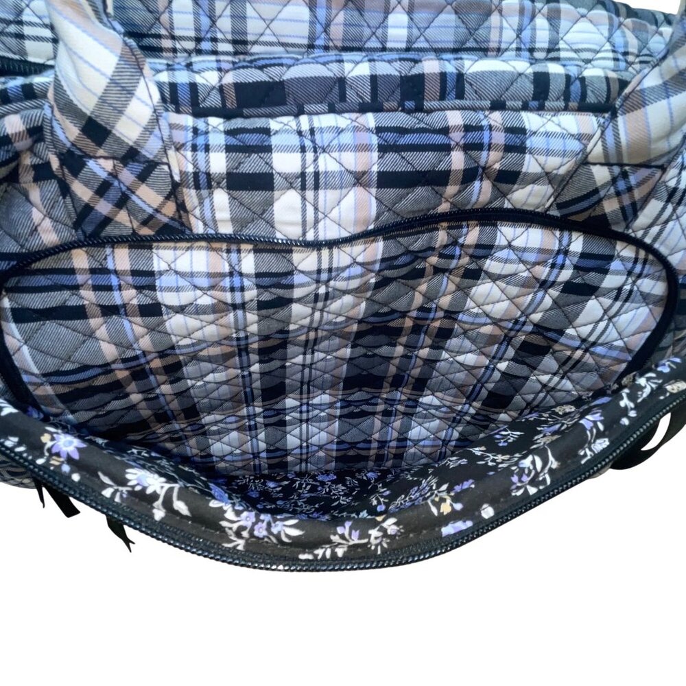 Vera Bradley Women’s Plaid Quilted With Adjustable Strap Weekender Travel Bag - Picture 10 of 12